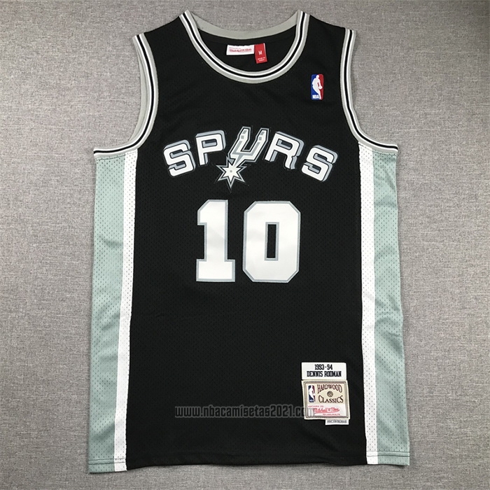 Camiseta San Antonio Spurs Dennis Rodman #10 Mitchell & Ness 1993-94 Negro